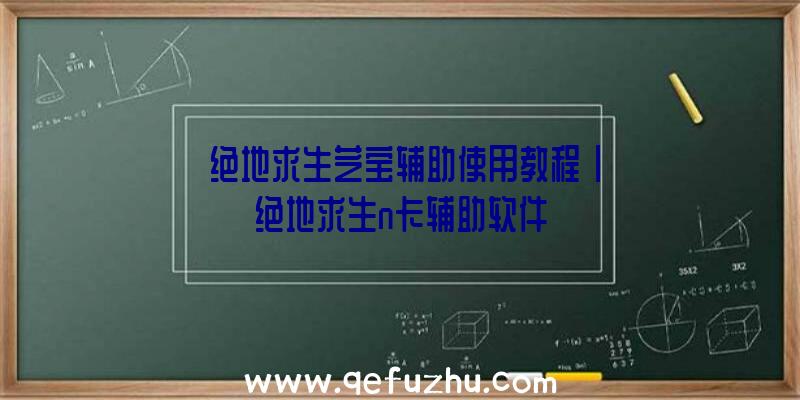 「绝地求生芝宝辅助使用教程」|绝地求生n卡辅助软件